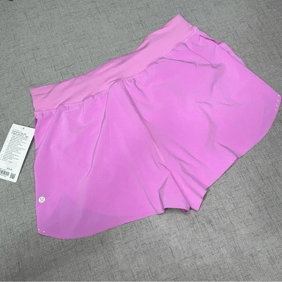 Lululemon Fast & Free High Rise Classic Shorts Dahlia Mauve Reflective 14 NWT - Picture 6 of 8